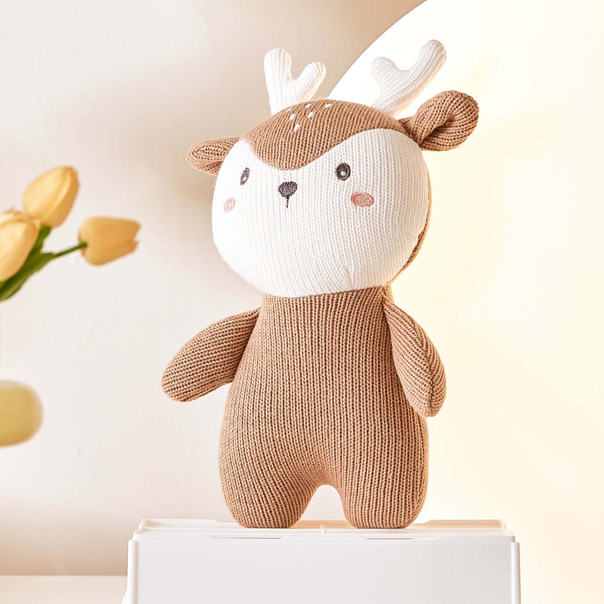 Knitted Animal Comfort Doll | Soft Cotton Plush Toy for Babies & Toddlers