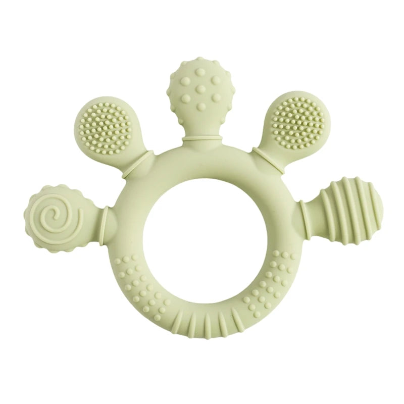 BPA-Free Silicone Teething Toy | Sensory Baby Rattle Teether