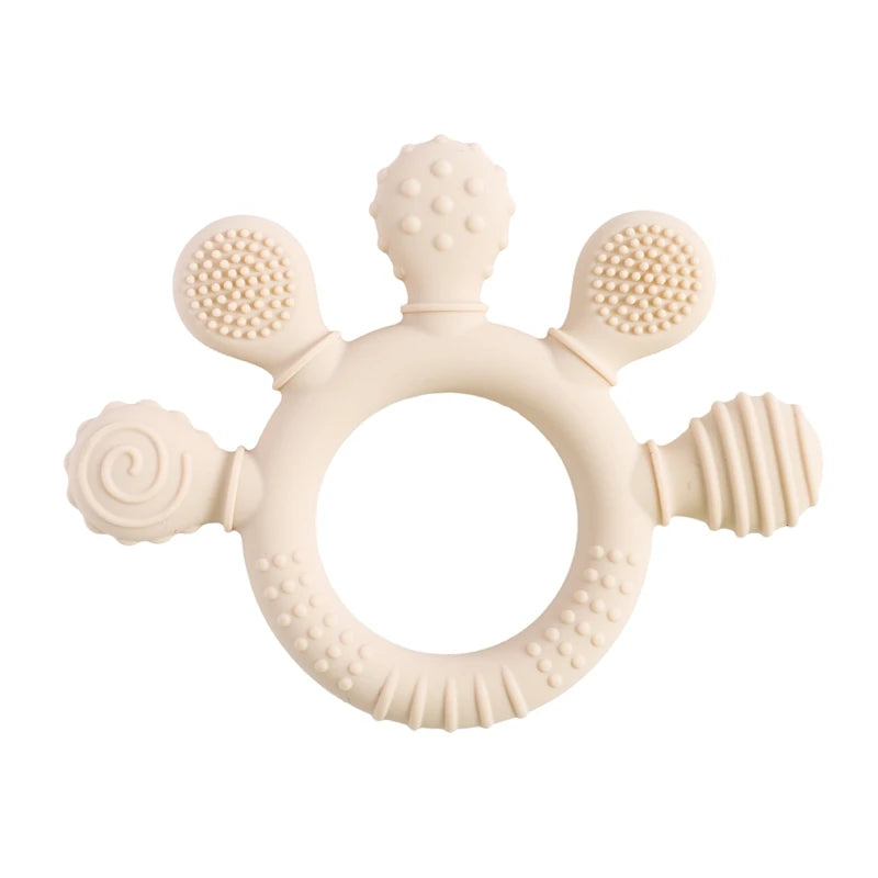 BPA-Free Silicone Teething Toy | Sensory Baby Rattle Teether
