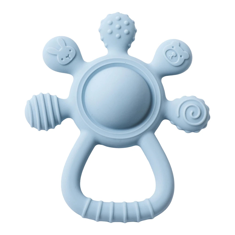 BPA-Free Silicone Teething Toy | Sensory Baby Rattle Teether