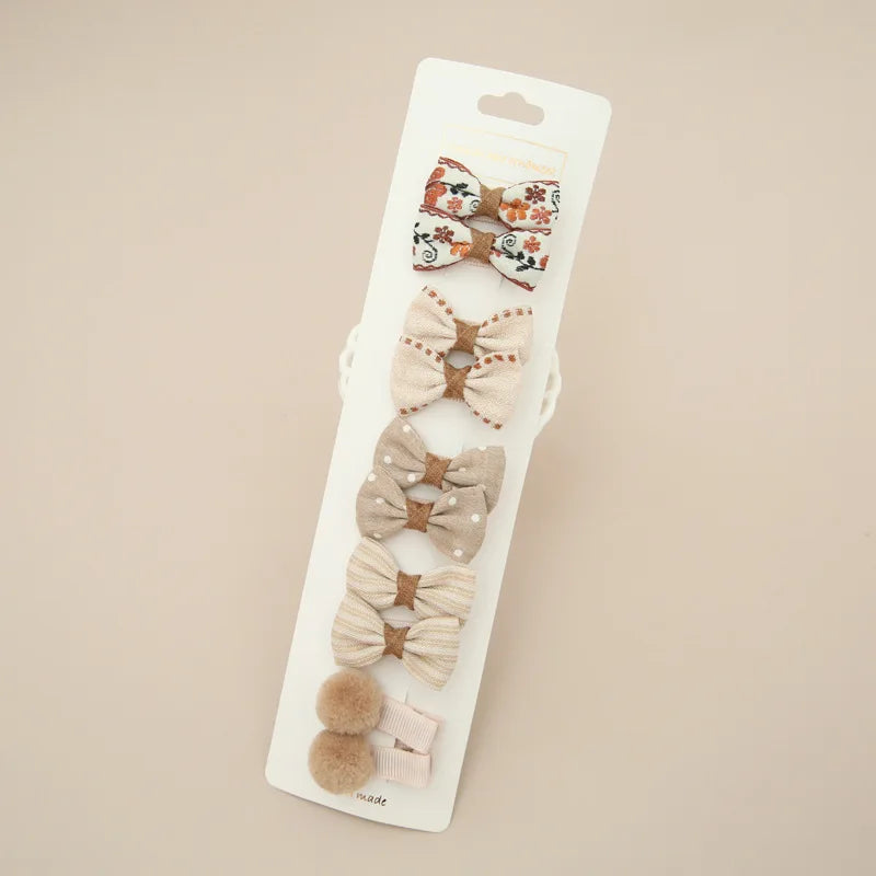 9-Piece Baby Hair Bow Set | Cute Scrunchie Headbands for Baby Girls
