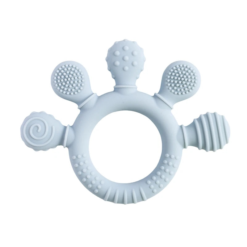 BPA-Free Silicone Teething Toy | Sensory Baby Rattle Teether