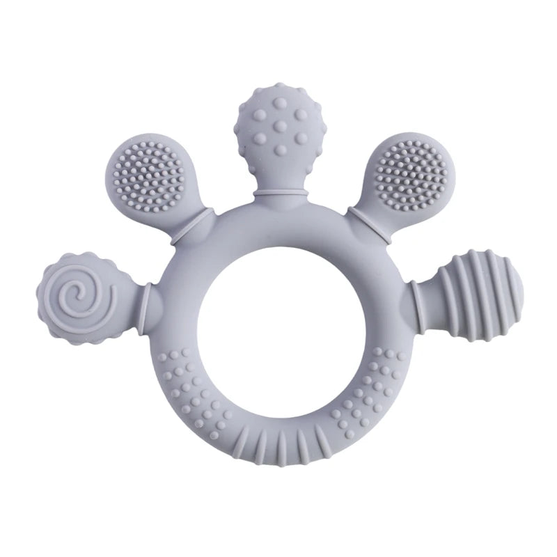BPA-Free Silicone Teething Toy | Sensory Baby Rattle Teether