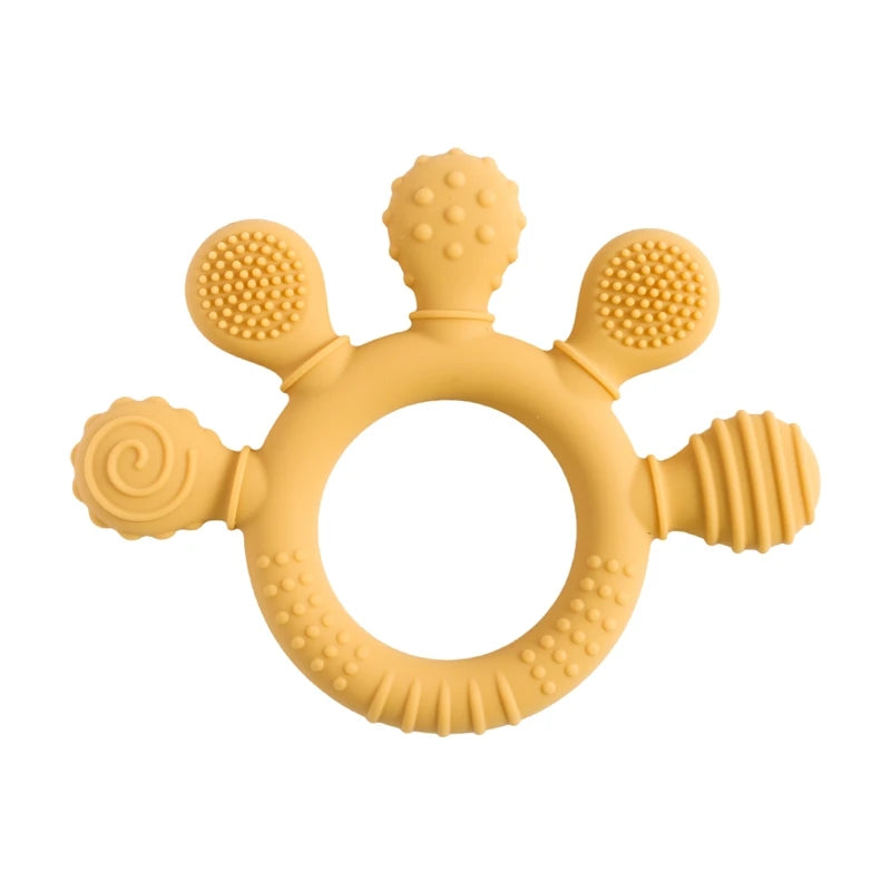 BPA-Free Silicone Teething Toy | Sensory Baby Rattle Teether
