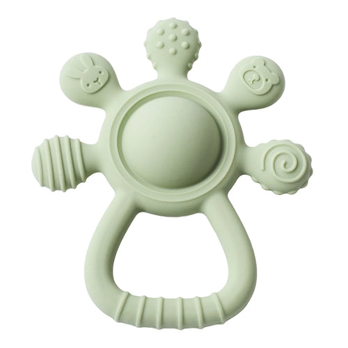 BPA-Free Silicone Teething Toy | Sensory Baby Rattle Teether
