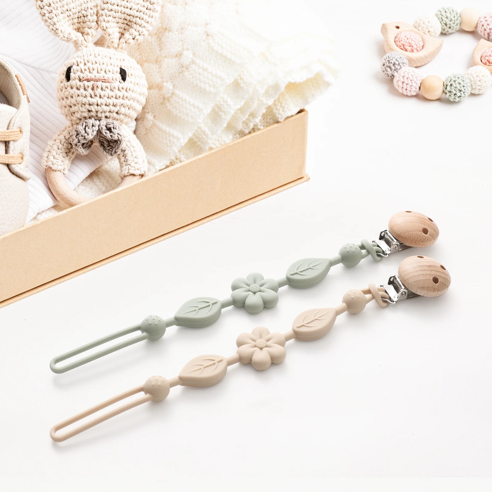 Silicone Beaded Pacifier Clip | Safe & Cute Soother Chain for Babies