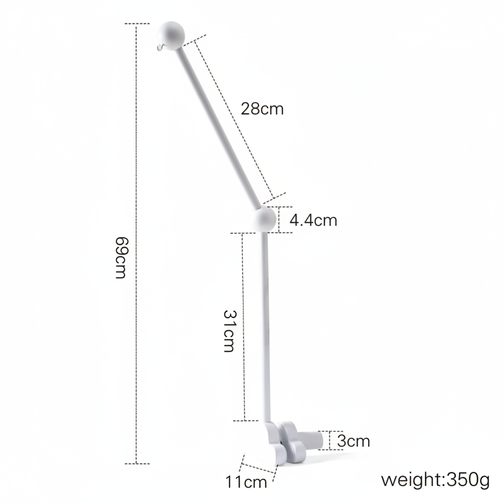 Sharpened White Arm Stand Dimensions
